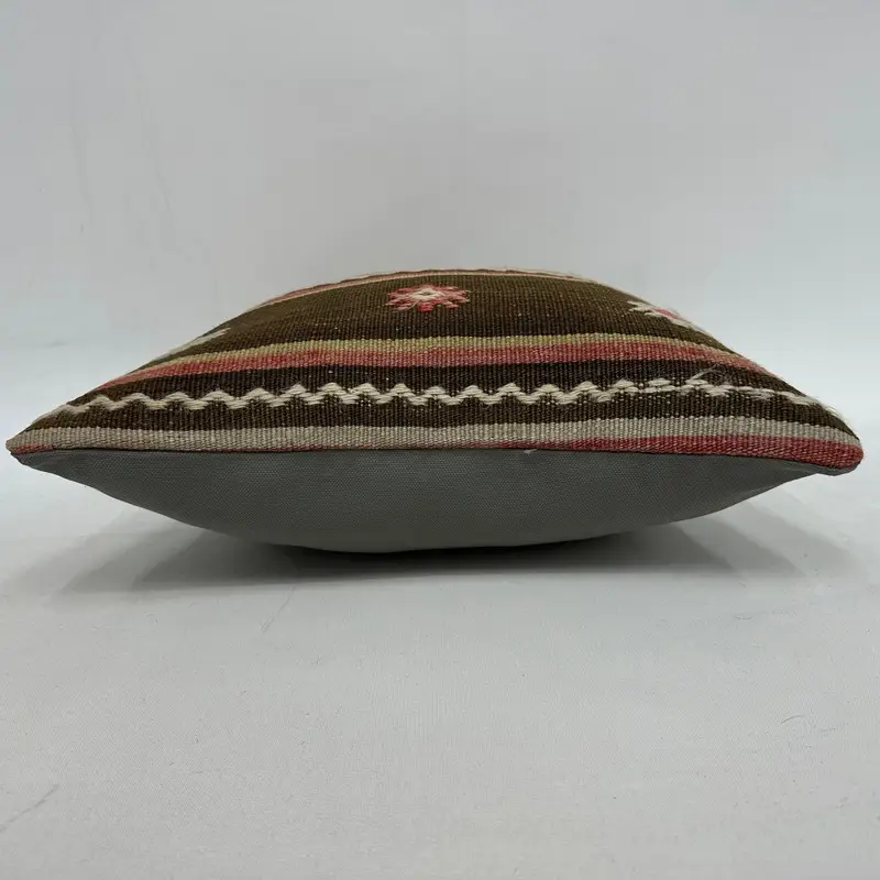16x16 Red Cushion, Kilim Rug Pillow Case, Ethnic Pillow Case, Pillow Case, Kilim Cushion Sham, Throw Kilim Pillow, Boho Pillow Sham Cover - 5