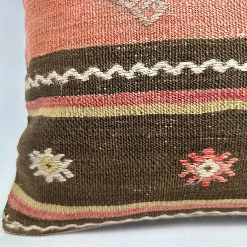 16x16 Red Cushion, Kilim Rug Pillow Case, Ethnic Pillow Case, Pillow Case, Kilim Cushion Sham, Throw Kilim Pillow, Boho Pillow Sham Cover - 4
