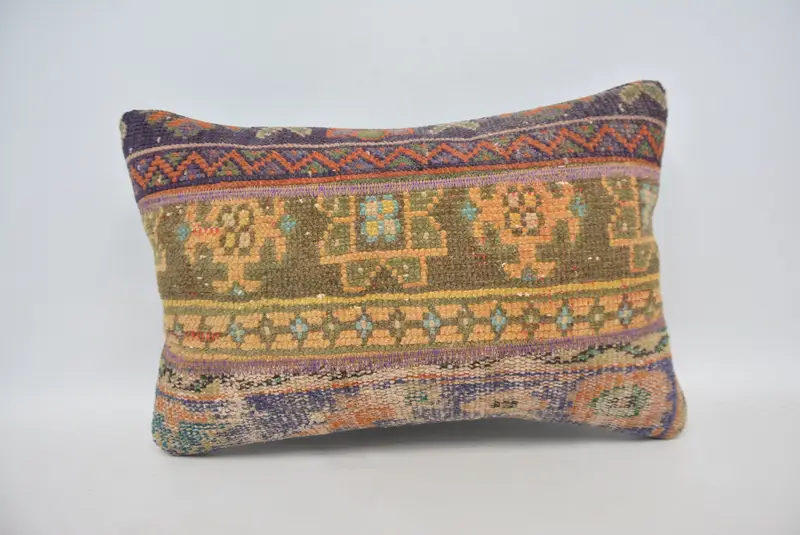 Garden Pillow, Home Decor Pillow, Handmade Kilim Cushion, 16x24 Brown Pillow Case, Throw Kilim Pillow, Garden Cushion Cover, Cushion Case - 1