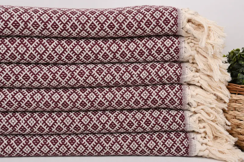 Handwoven Turkish Towel, Lightweight towel, Wedding Gift, Large Beach Towel Personalized, Summer Gift, 70x40 Cotton Diamond Towel, Bride Gift - 2