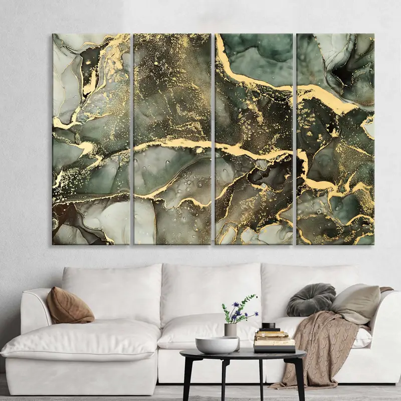Gold Shade Abstract Art, Marble Abstract Art, Abstract Canvas Art, Gold Gradients Art, Natural Abstract Art, Luxury Canvas Art, Canvas Art - 5