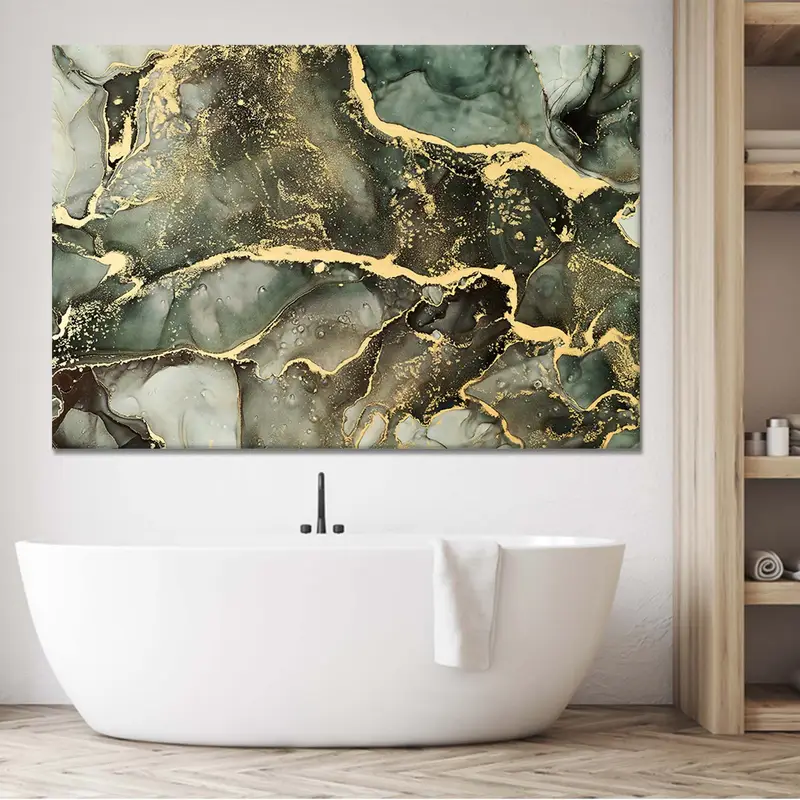 Gold Shade Abstract Art, Marble Abstract Art, Abstract Canvas Art, Gold Gradients Art, Natural Abstract Art, Luxury Canvas Art, Canvas Art - 3