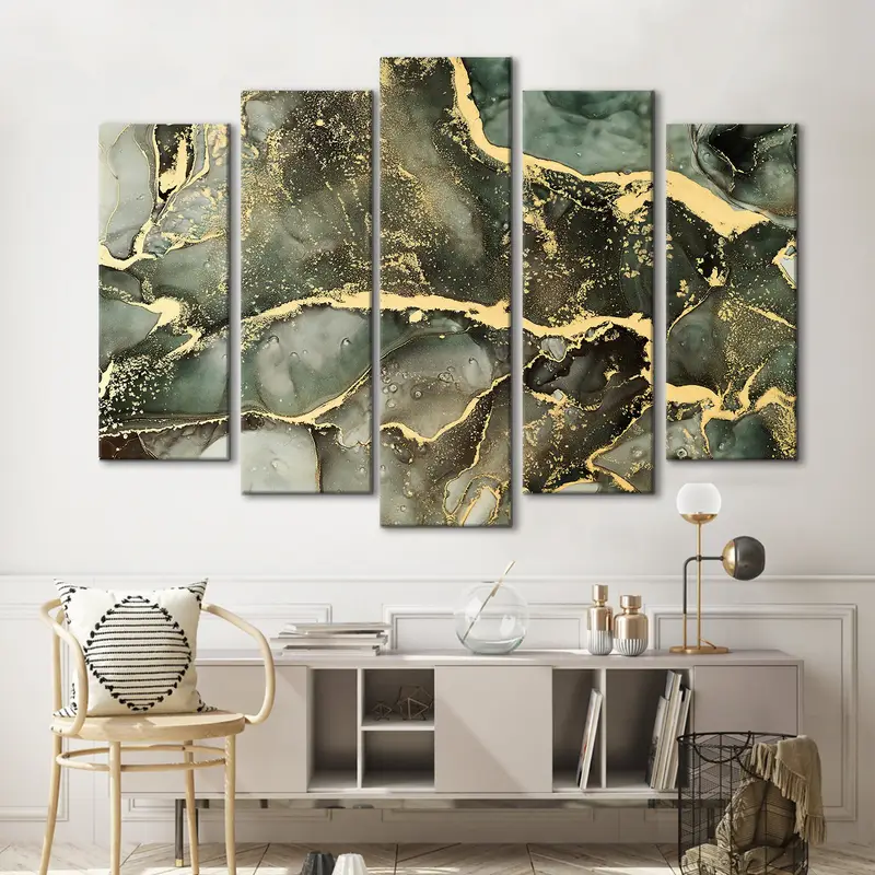 Gold Shade Abstract Art, Marble Abstract Art, Abstract Canvas Art, Gold Gradients Art, Natural Abstract Art, Luxury Canvas Art, Canvas Art - 2