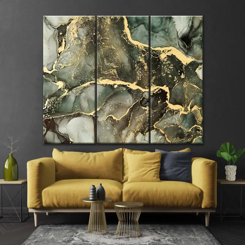 Gold Shade Abstract Art, Marble Abstract Art, Abstract Canvas Art, Gold Gradients Art, Natural Abstract Art, Luxury Canvas Art, Canvas Art - 4