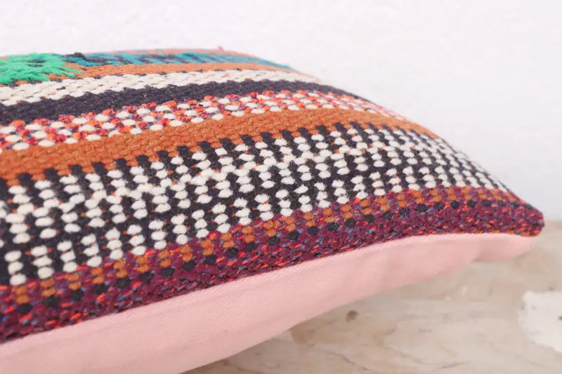 Pillow Cover, Pattern Throw Pillow Case, Outdoor Pillow Sham, Pillow for Couch, 8x16 Purple Cushion Case, Handmade Kilim Cushion, Throw Kilim Pillow - 6