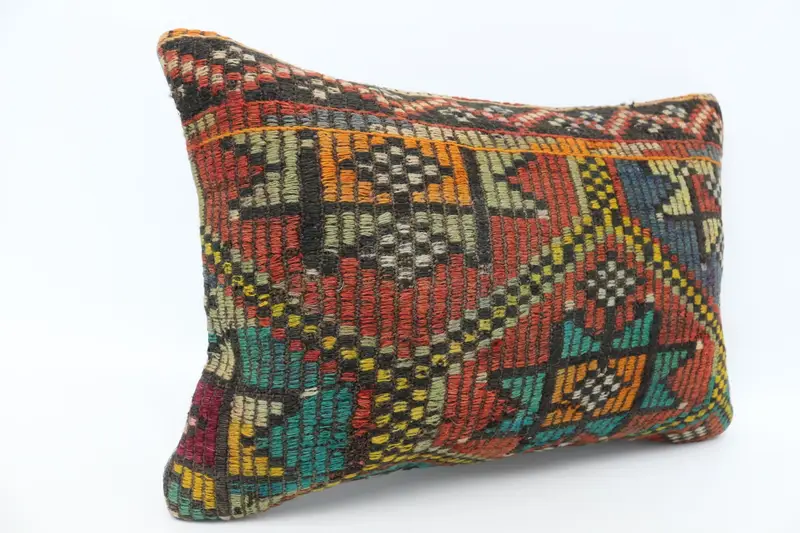 16x24 Red Cushion Case, Cushion Case, Kilim Pillow Cover, Art Deco Pillow Sham, Turkish Pillow, Vintage Kilim Throw Pillow - 3