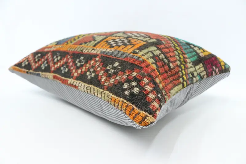 16x24 Red Cushion Case, Cushion Case, Kilim Pillow Cover, Art Deco Pillow Sham, Turkish Pillow, Vintage Kilim Throw Pillow - 6