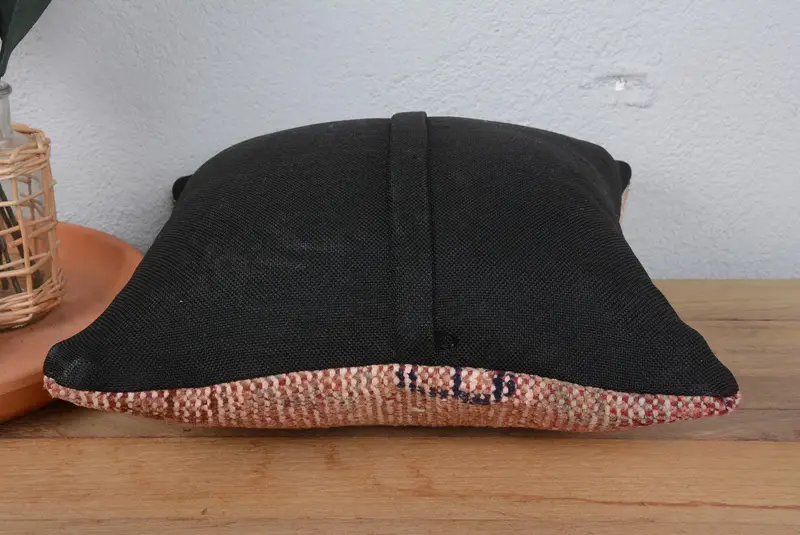 Tapestry Pillow, Boho Pillow Sham Cover, 14x14 Beige Pillow Case, Anatolian Pillow, Pillow Sham, Turkish Kilim Pillow, Throw Kilim Pillow - 6