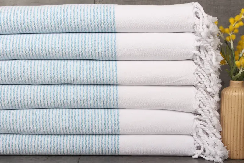 Turkish Towel Organic Cotton Beige Baby Blanket, 36x71 Inches