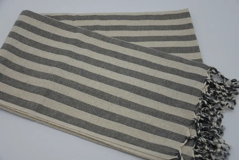 Toalla a rayas de lino 70x40, toalla de playa personalizada, regalo personalizado, regalos de dama de dama - 5