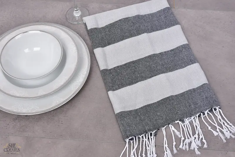 Monogram Turkish Bath Towel, Mother Of The Groom Gift, Small Bath Towels, 40x18 Cotton Striped Towel, Custom Hand Towel, Turkish Towel Hand Towel - 5