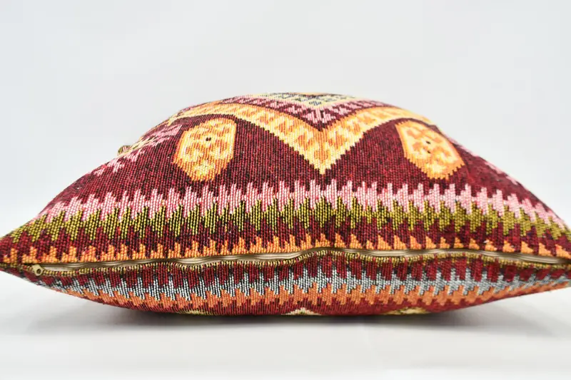 Kilim Pillow, Pillow Sham, 32x32 Red Pillow Sham, Ottoman Pillow Cover, Handwoven Cushion, Turkish Rugs Pillow Sham, Vintage Pillow, Gift Pillow - 5