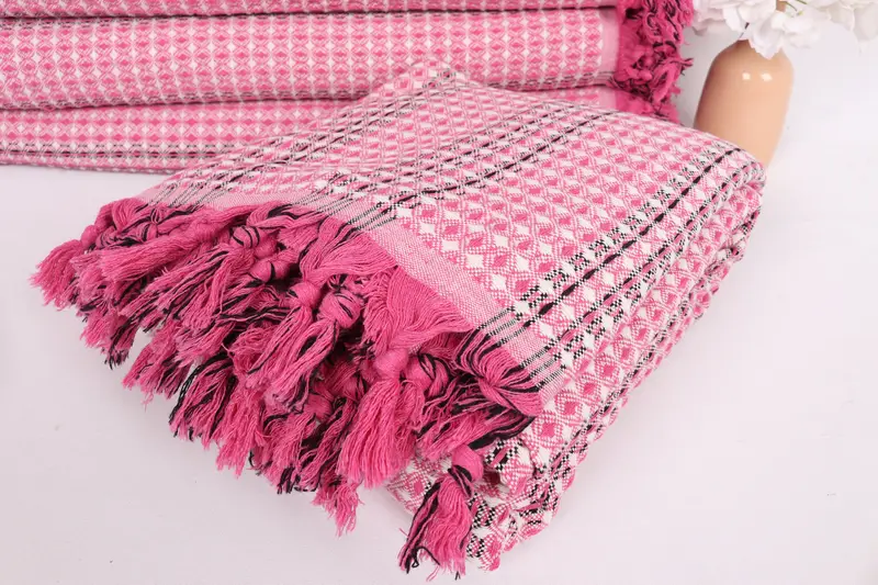 Wedding Favors, Tablecloth, Woven Throw Blanket, Turkish Towel Beach Blanket, Quenn Bedspread, 96x70 Cotton Striped Towel, Best Wedding Gift - 5