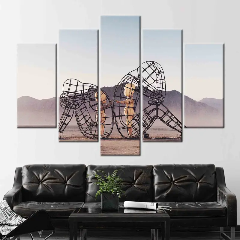 Inner Child, Couple Canvas Decor, Gold Print, Romantic Wall Art, Two People Turning Their Backs, Large Wall Art, Modern Art, Large Canvas - 6