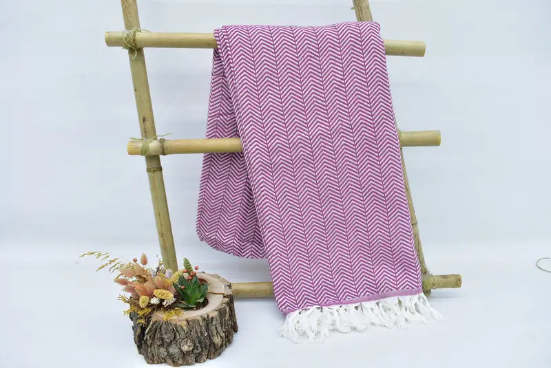 92x76 Cotton Chevron Towel, Housewarming Gift, Monogram Blanket, Custom Wedding Gifts, Bachelorette Party Favors Beach, Wedding Anniversary Gift - 8