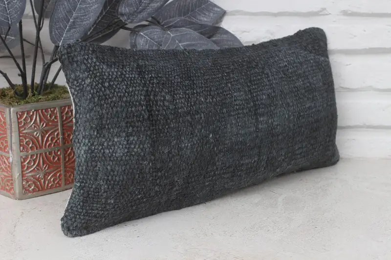 Bolster Pillow Sham, 8x16 Green Pillow Sham, Gift Pillow, Throw Kilim Pillow, Pillow for Couch, Pillow Cover, Sofa Bolster Cushion - 4