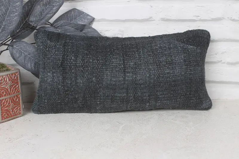 Bolster Pillow Sham, 8x16 Green Pillow Sham, Gift Pillow, Throw Kilim Pillow, Pillow for Couch, Pillow Cover, Sofa Bolster Cushion - 1