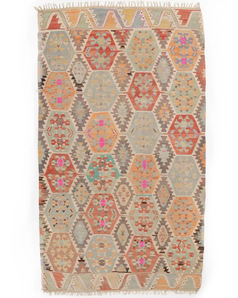 Kırmızı & Mavi Halı, 5,2x8,7 ft Zarif Zemin Çözümü