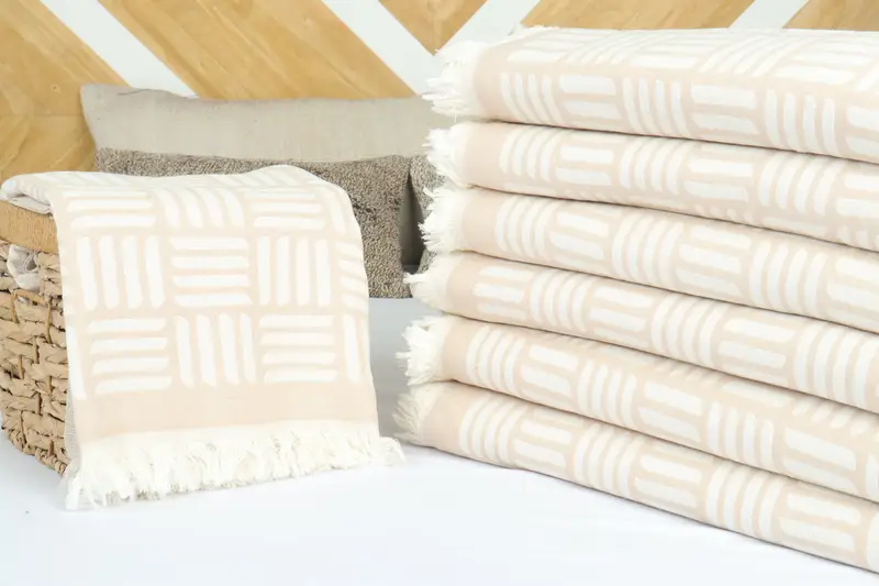 96x88 Cotton Geometric Towel, Personalized Home Gift Wedding, Bridesmaid Gifts, Throw Blanket, Bachelorette Party Favors, Gift For The Home - 4