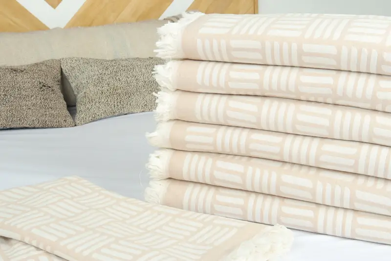 96x88 Cotton Geometric Towel, Personalized Home Gift Wedding, Bridesmaid Gifts, Throw Blanket, Bachelorette Party Favors, Gift For The Home - 3