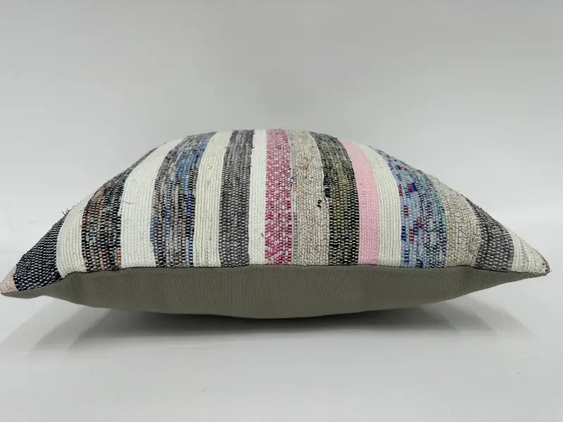 Cushion Case, Vintage Kilim Pillow, Cotton Cushion Cover, Boho Pillow, 16x16 White Cushion Case, Ethnic Pillow Cover Pillow, Kilim Pillow Cover - 5