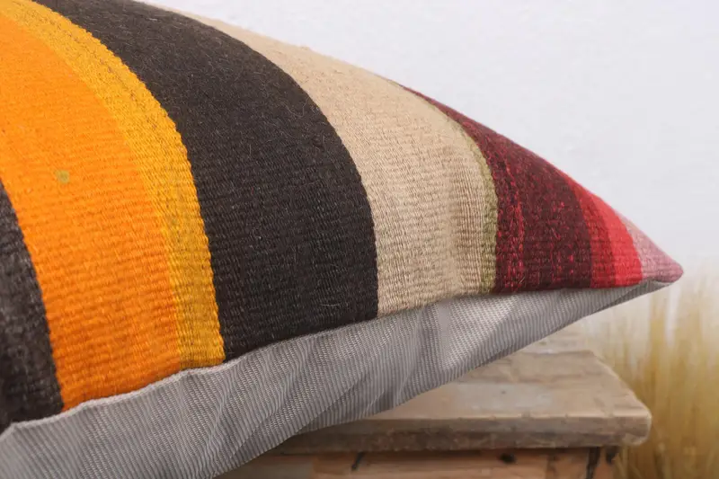 Nautical Throw Cushion Case, Natural Pillow Sham, Home Decor Pillow, Cushion, 18x18 Orange Cushion Case, Antique Pillows, Boho Pillow Sham Cover - 6
