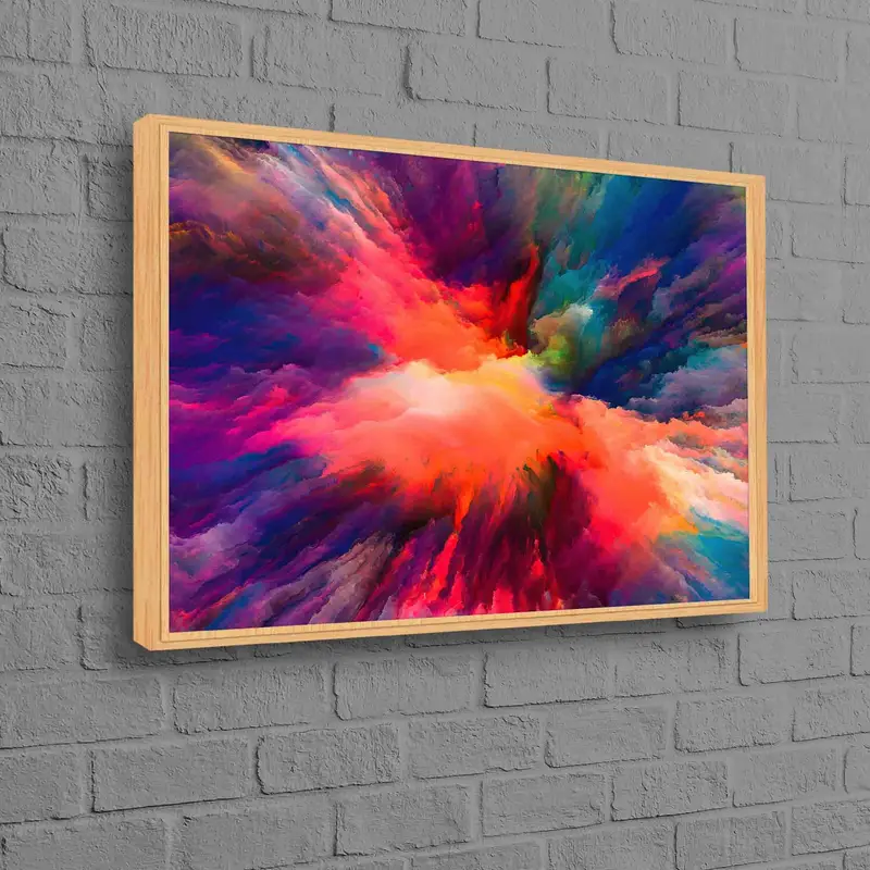 Lujoso lienzo impreso con salpicaduras de colores abstractos - Arte contemporáneo