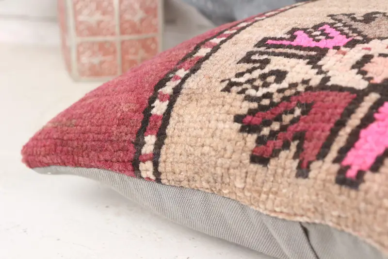 Vintage Pillow, 14x14 Brown Cushion Cover, Kilim Pillow, Comfy Throw Pillow, Handmade Kilim Cushion, Pillow Cover, One Of A Kind Pillow Case - 7
