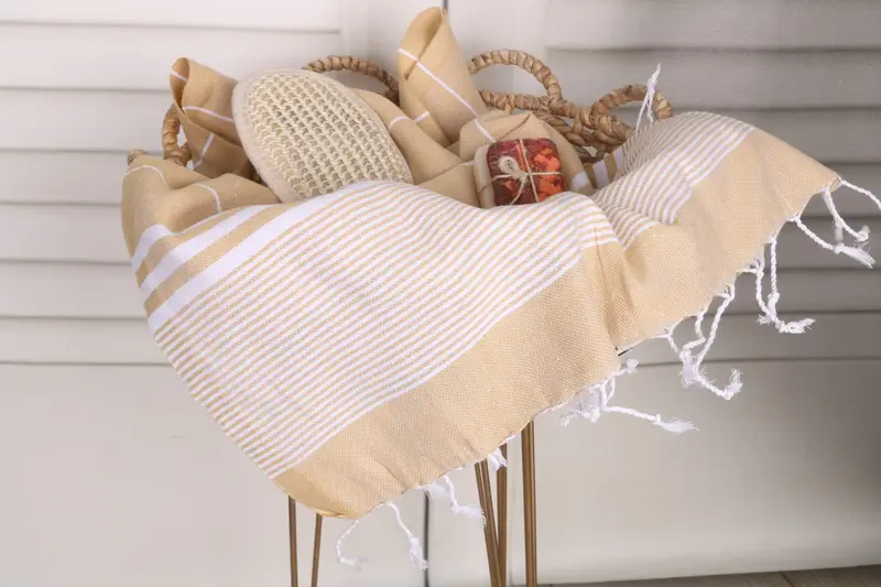 40x24 Cotton Striped Towel, Bridesmaid Gift Towel, Bulk Order Towel, Handmade Gift, Monogrammed Hand Towel, Personalized Gifts, Turkish Tea Towel - 2