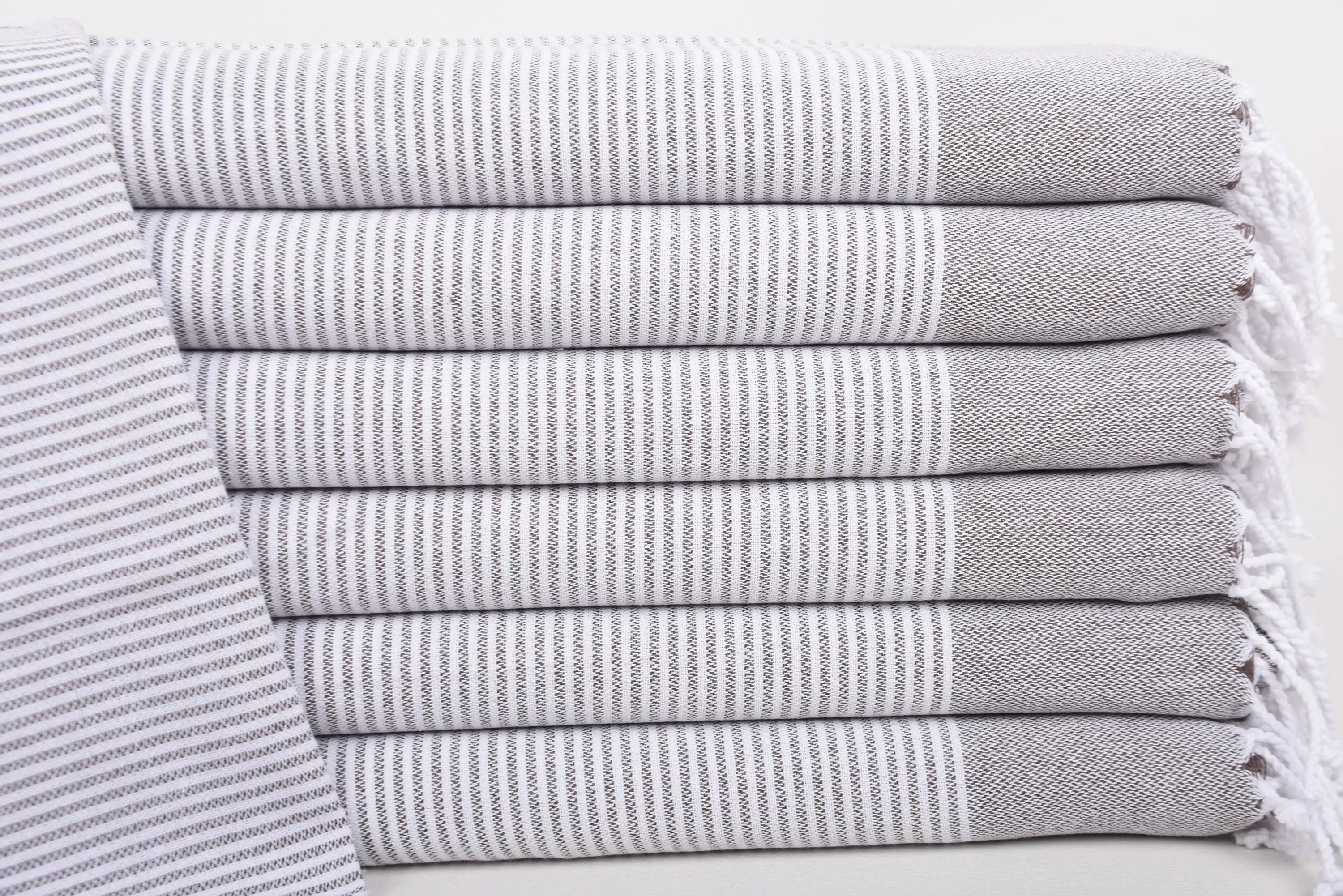 Brown 1 Striped Dish Towel, Organic Cotton, 40x18 Inches - 1