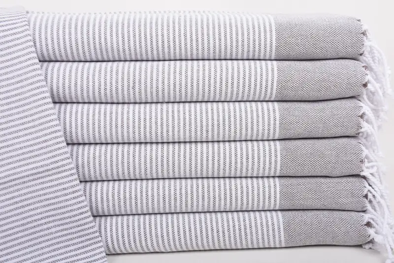 Brown 1 Striped Dish Towel, Organic Cotton, 40x18 Inches