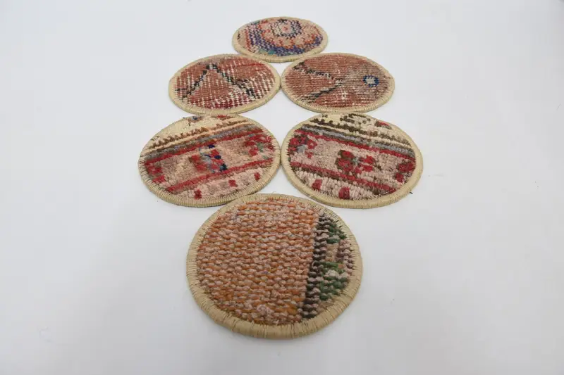 Red and Beige Coasters, Unique Design and Durable Coasters