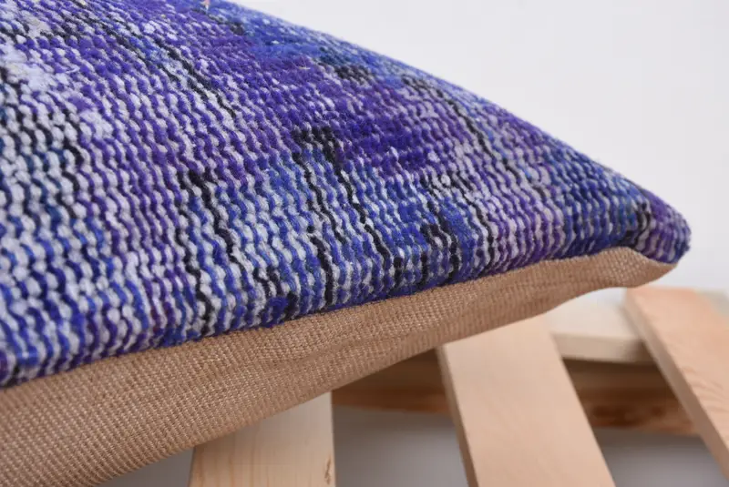 Tapestry Pillow Sham, Home Decor Pillow, 12x20 Blue Pillow Sham, Outdoor Throw Cushion, Vintage Kilim Pillow, Turkish Pillow, Cushion Case - 6