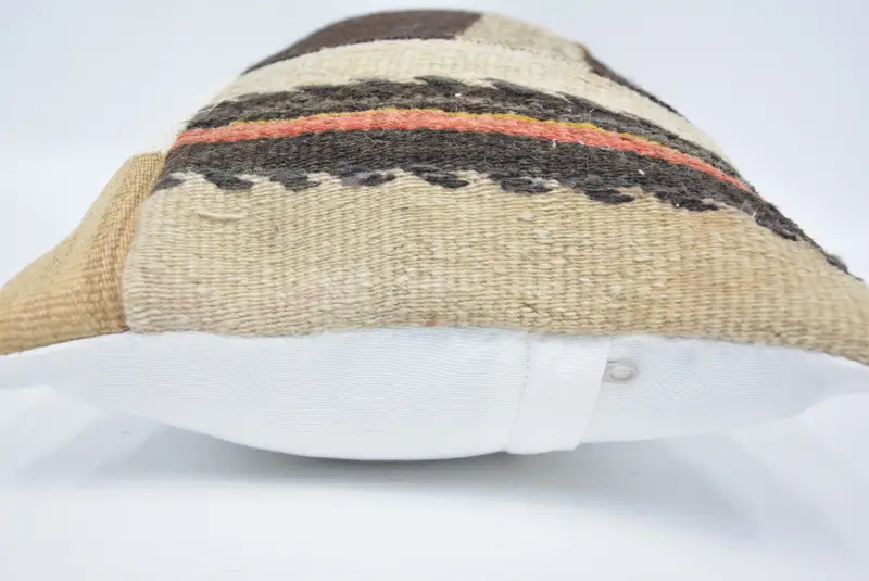 Kilim Pillow Cover, Vintage Pillow, Boho Pillow, Cushion Cover, 12x24 Beige Cushion Cover, Turkish Rugs Cushion Cover, Sofa Bolster Cushion Case - 5