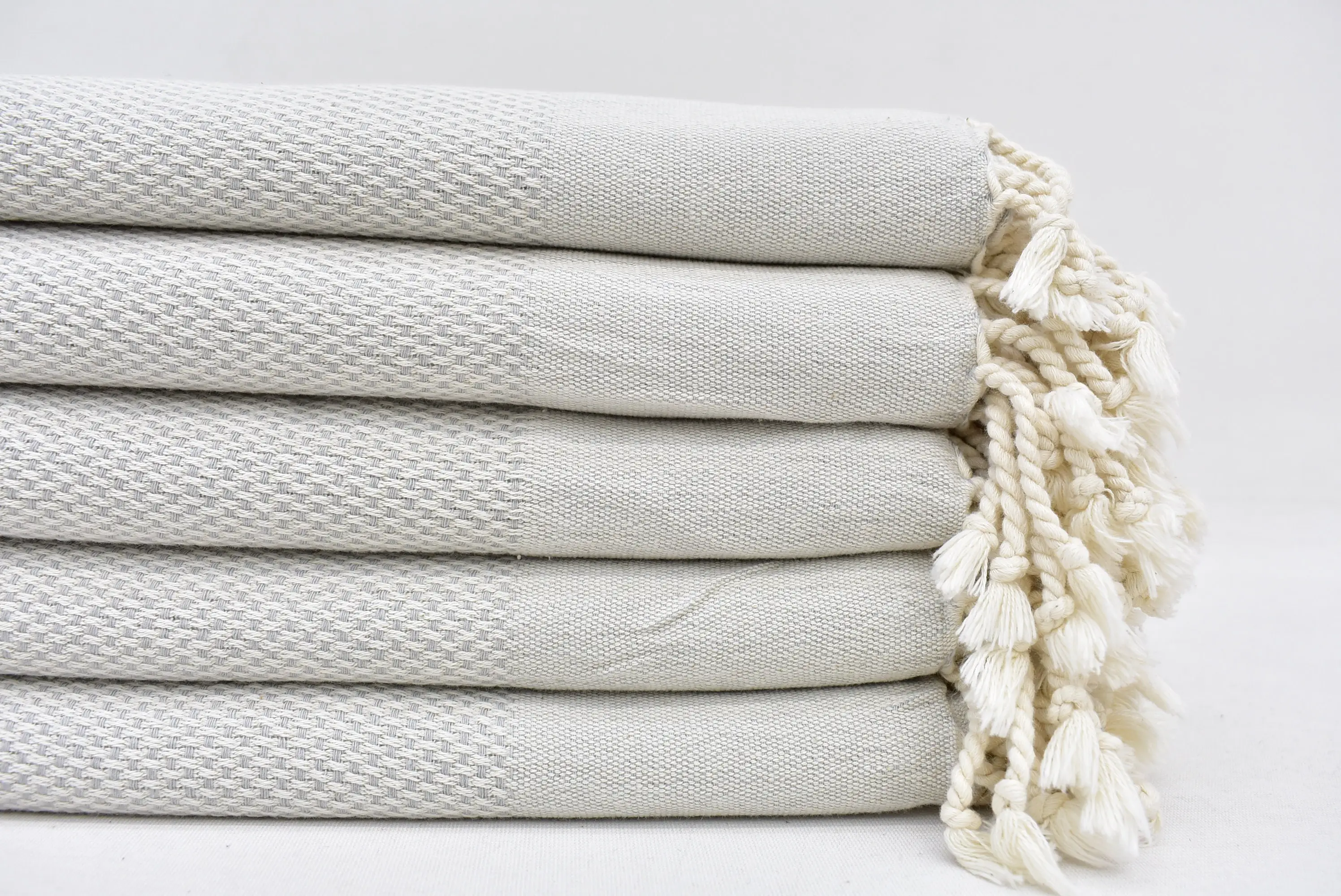 Light Gray Polka Dot Hand Towel Organic Cotton, 44x24 Inches - 1