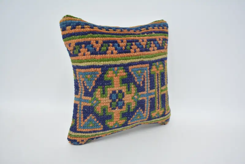 12x12 Orange Cushion, Rustic Cushion Case, Turkish Rugs Pillow Sham, Antique Pillows, Gift Pillow, Vintage Pillow, Cushion Case - 3