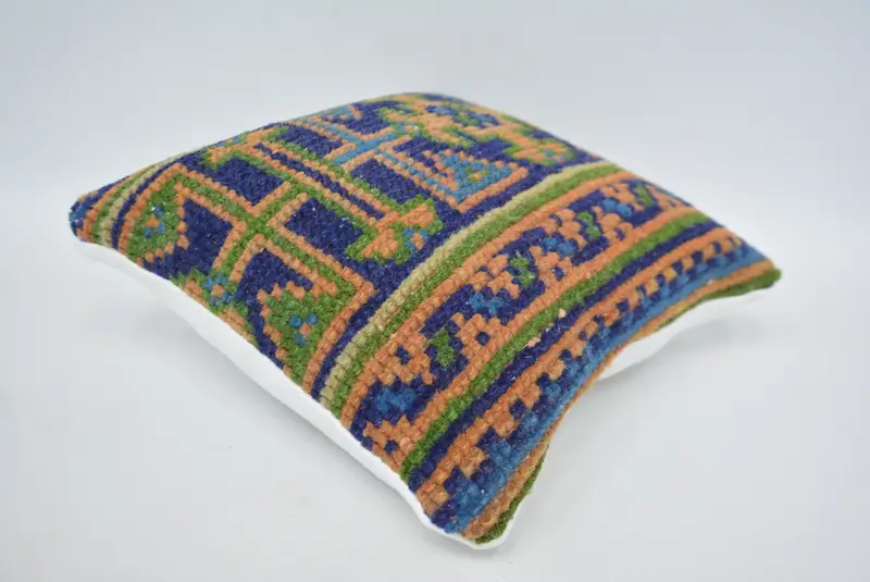 12x12 Orange Cushion, Rustic Cushion Case, Turkish Rugs Pillow Sham, Antique Pillows, Gift Pillow, Vintage Pillow, Cushion Case - 6
