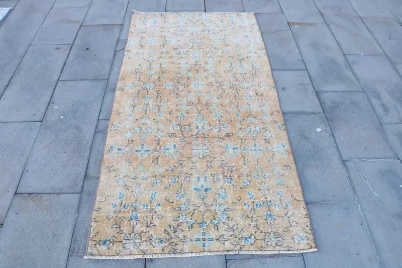 3x6フィート オレンジ グリーン カモフラージュ ラグ、鮮やかなモダンな装飾。