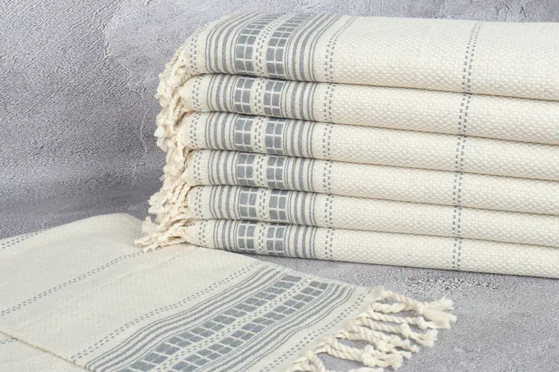 Girl Trip Party Favor, 40x20 Linen Striped Towel, Monogram Tea Towel, Monogram Kitchen Towel, Gift For Him, Monogrammed Hand Towel, Wedding Favors - 2