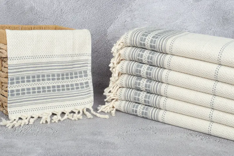 Girl Trip Party Favor, 40x20 Linen Striped Towel, Monogram Tea Towel, Monogram Kitchen Towel, Gift For Him, Monogrammed Hand Towel, Wedding Favors - 3