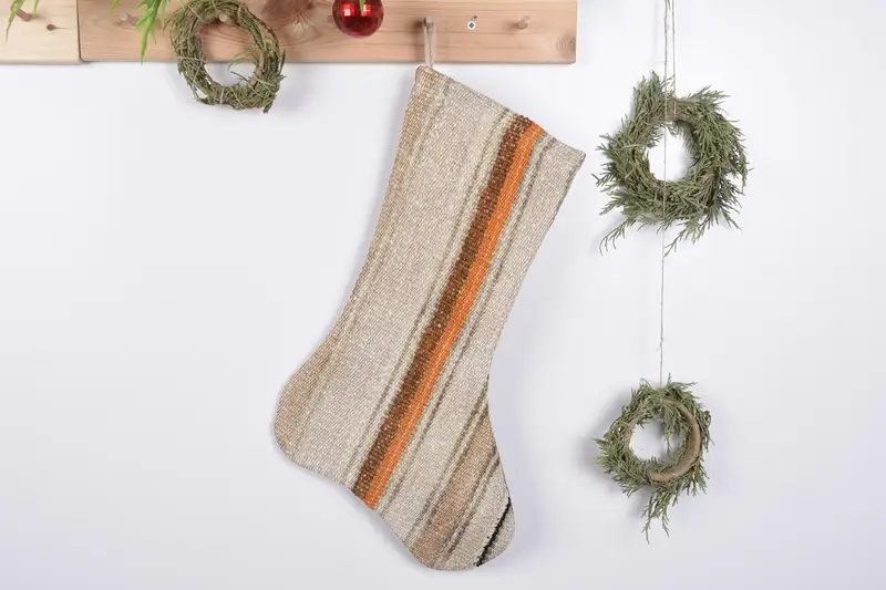 Festive Christmas Ornaments Pattern, 19-Inch Wide Christmas Stocking