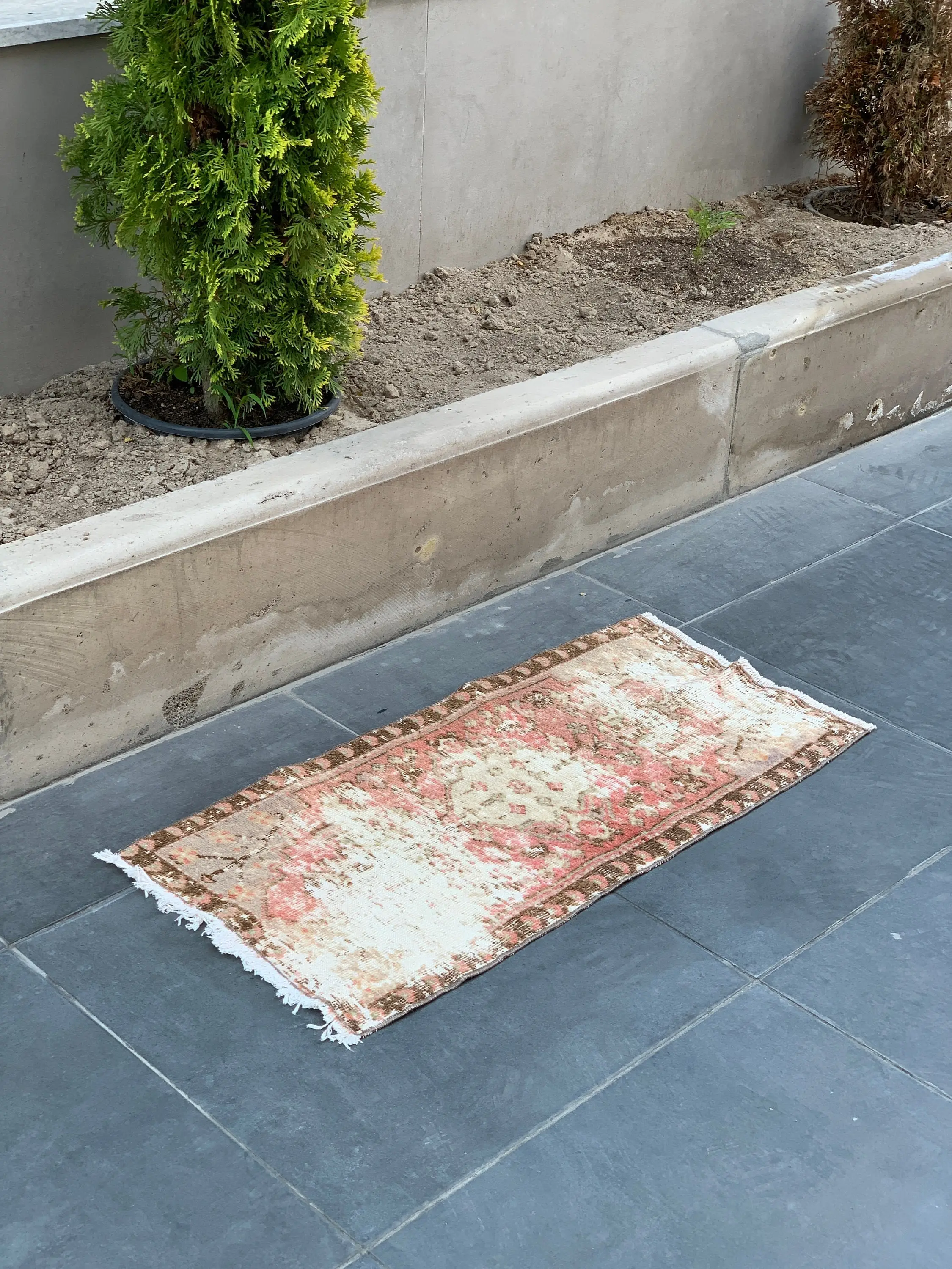 Turkish Rug, Small 1.5x3.1 ft Rug, Red Rug - 1