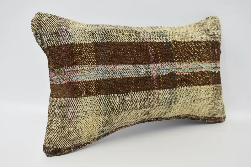 Cushion, Pillow for Couch, Ethnic Pillow Cover Pillow Sham, 12x20 Beige Cushion Case, Throw Kilim Pillow, Vintage Kilim Throw Pillow - 3