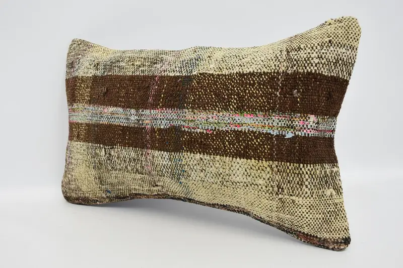 Cushion, Pillow for Couch, Ethnic Pillow Cover Pillow Sham, 12x20 Beige Cushion Case, Throw Kilim Pillow, Vintage Kilim Throw Pillow - 4