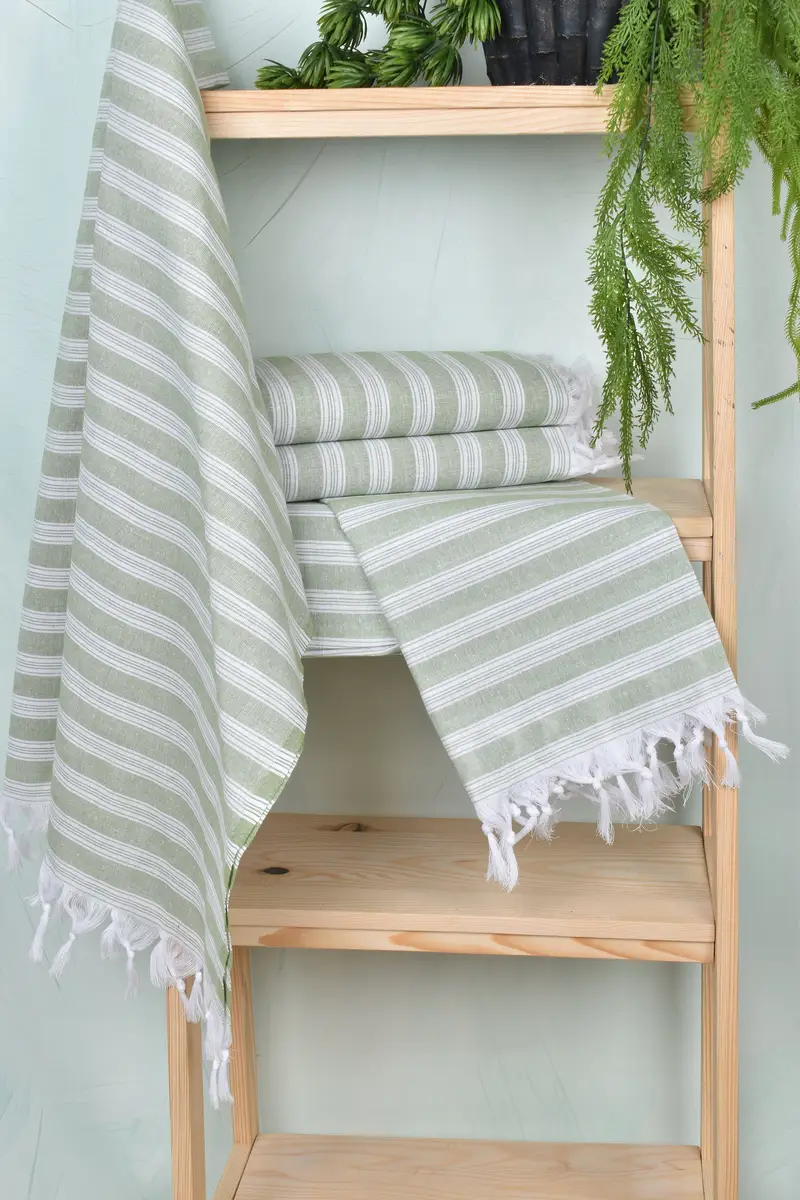 Sand-Resistant Peshtemal, Bridesmaid Gift Towel, Xmas Gifts, Absorbent Turkish towel, 70x40 Cotton Striped Towel, Lightweight Turkish towel - 6