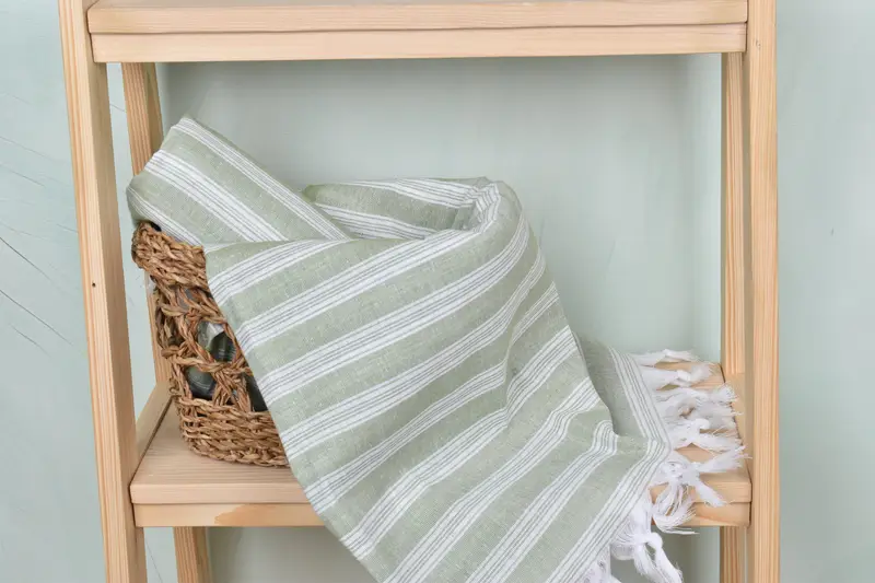 Sand-Resistant Peshtemal, Bridesmaid Gift Towel, Xmas Gifts, Absorbent Turkish towel, 70x40 Cotton Striped Towel, Lightweight Turkish towel - 4