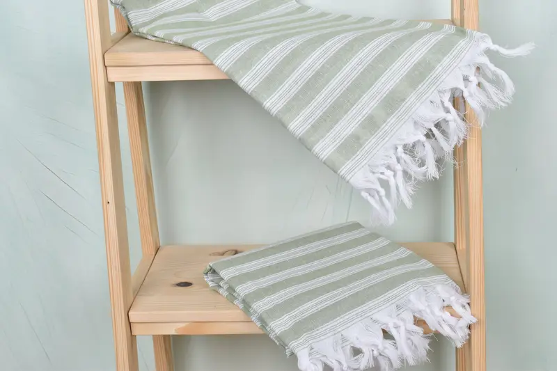 Sand-Resistant Peshtemal, Bridesmaid Gift Towel, Xmas Gifts, Absorbent Turkish towel, 70x40 Cotton Striped Towel, Lightweight Turkish towel - 5