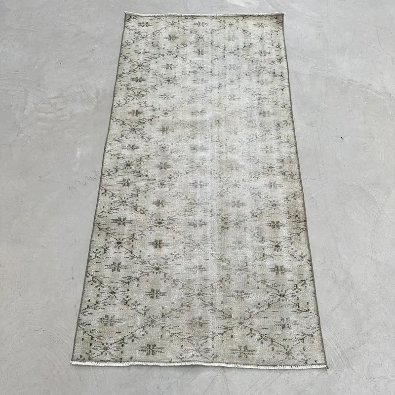 Turkish Rug, Accent 3.1x6.2 ft Rug, Oushak Gray Camouflage Rug - 1