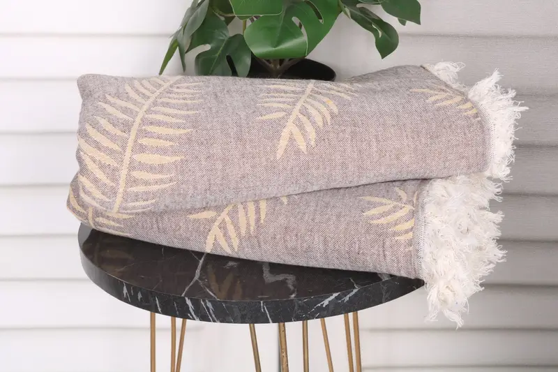 Personalized Turkish Towel, Bachelor Towel, Best Friend Gift, Personalized Bridesmaid Gift, 68x40 Cotton Leaf Design Towel, Anniversary Gift For Her - 4