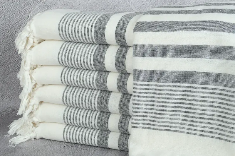 Bridesmaid Gift, Bachelor Party Favors, Personalized Wedding Gift, Yoga Towel, Turkish Towel USA, Valentines Gift, 68x40 Cotton Striped Terry Towel - 1